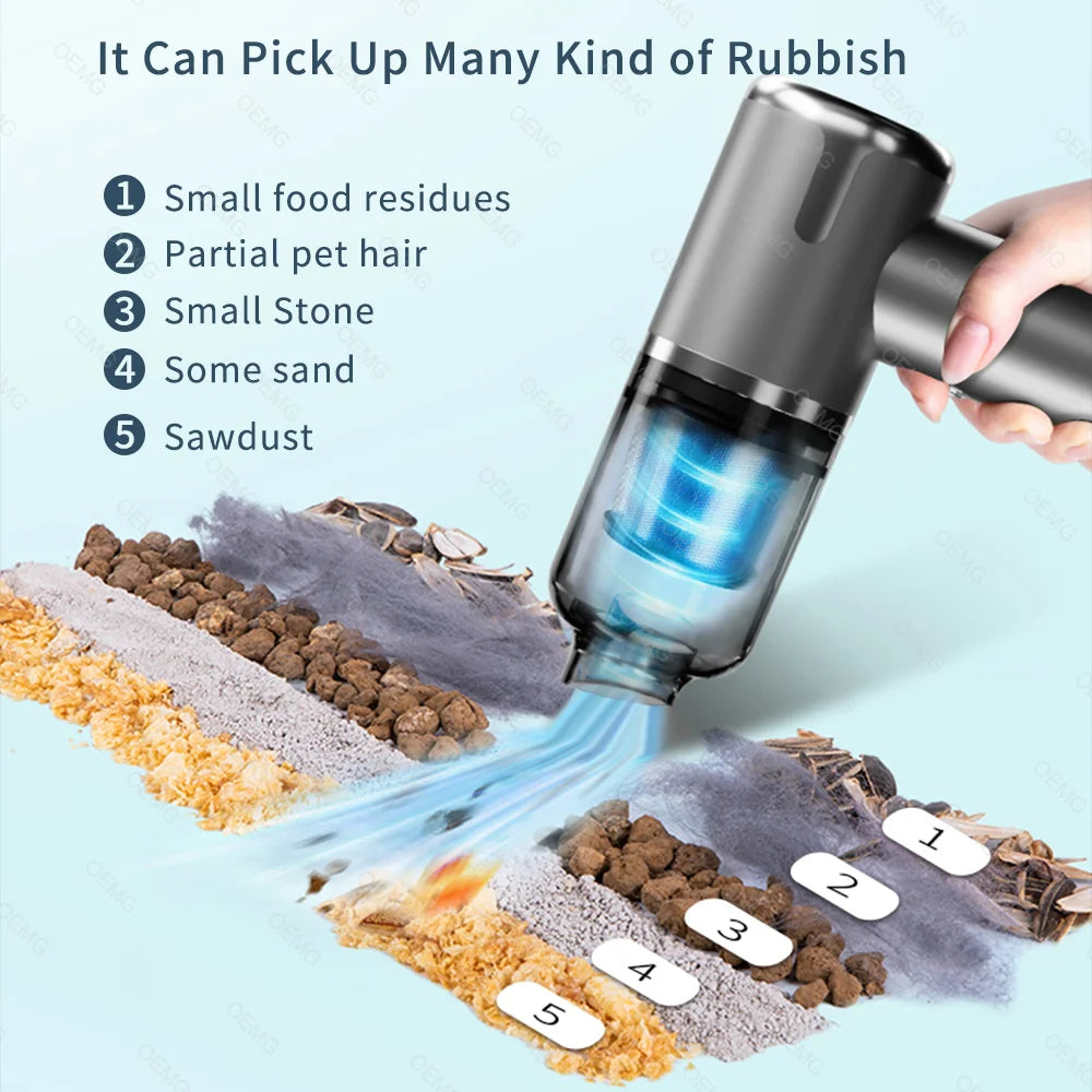 Powerful Mini Car Vacuum: Wireless, Portable, and Home-Ready!